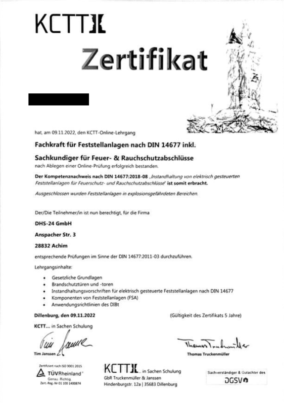 certificate